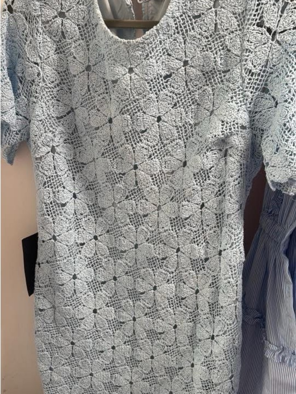 Tuckernuck Light Blue Crochet Shift Dress - Picture 2 of 2